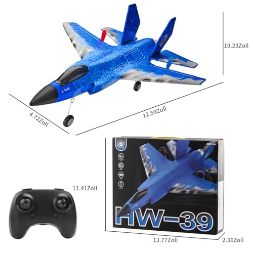 Fremego RC Plane,2.4Ghz 2 Channel F-35 Remote Controlled Airplane Fighter Plane Toy Model with Xpilot Gyroscope System for Beginners Kids Adults (Blue) - Image 9