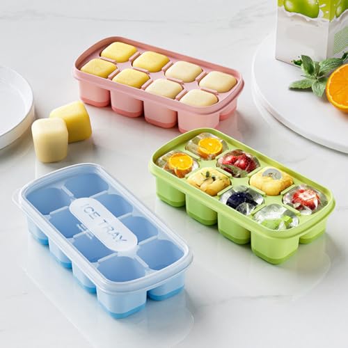 Molde silicona para hielo con tapa 8 cubos miniatura 3