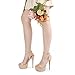 MERUMOTE Women's Platform Heels Sky High Heel Sandals Party Bridal Evening Shoes Nude US8.5