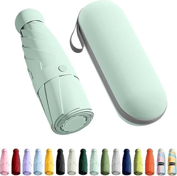 gorex Capsule Mini Foldable Travel Umbrella, UPF 50+ UV and Rain Protection, Windproof, Compact 3 Fold, with Storage Case, Multicolour-picture-38