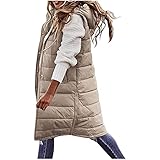 【Diseño de Estilos Clásicos】Chaleco con cremallera de largo completo en la parte delantera,chaleco O-cuello con cuello con capucha,dos bolsillos laterales,Warm Handel,chaleco acolchado paralelo,cintura en forma de Slim Fit en la espalda,hacen de esta chaqueta tu compañera constante en primavera y otoño,el calor debe tener.