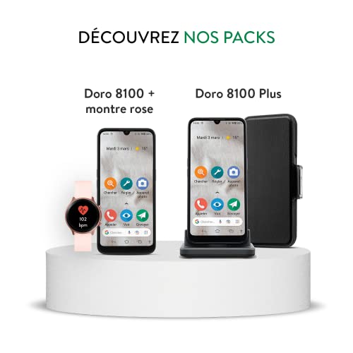 Doro 8100 Plus 4G smartphone senior débloqué avec triple caméra GPS - 5