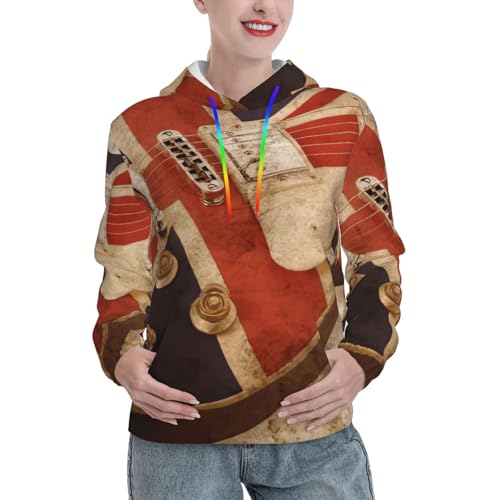 Sweat à capuche guitare femme pull confortable coupe cintrée anti-froid