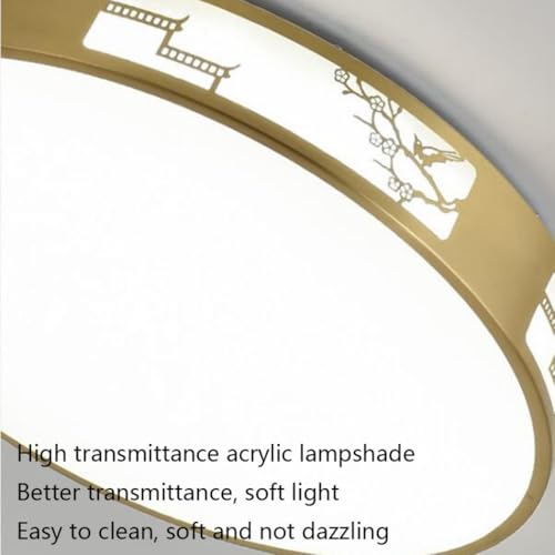 Plafonnier LED tout cuivre lampe de plafond style chinois variateur