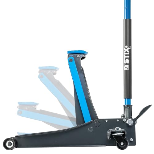 STIX Cric hydraulique 3T - hauteur de levage basse de 75 mm - Cric de manœuvre extra plat - hauteur de levage de 505 mm - double pompe, idéal pour l'atelier et la garage – vue 9