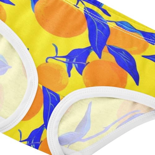 Girls Underwear Toddlers 2t Cotton Girl Panties Cute Print Briefs Underpants Oranges Deep Blue Leaves4