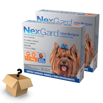 Kit 2 Un Nexgard Antipulgas Cães 2 A 4kg C/3 + Brinde