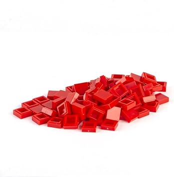 1100 Piece Building Tile Bulk, Plane 1x1, Compatible with Lego Parts and Pieces ColorRed
