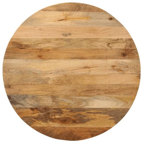 vidaXL Tischplatte, Holzplatte für Tisch Esstisch Couchtisch, Ersatztischplatte Rund, Massivholzplatte, Ø 70x2,5cm Massivholz Mango