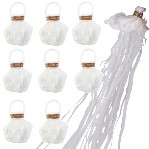 10 stelle filanti bianche da lanciare a mano senza sporcare cracker di carta per feste per matrimoni, celebrazioni, lauree, feste di compleanno
