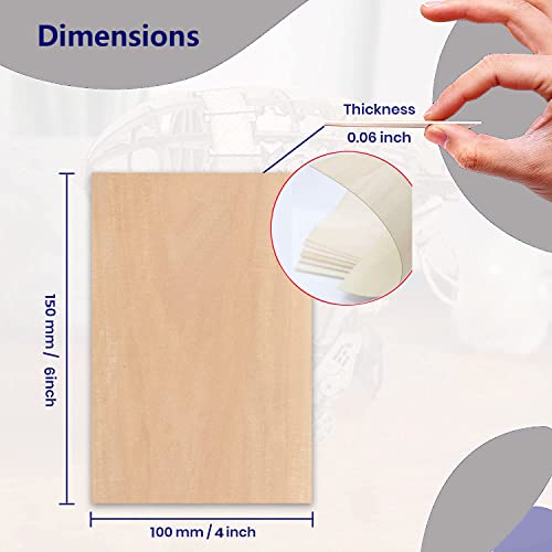 Unfinished Wood Pieces,25Pcs Basswood Sheets 1/16,Thin Plywood Wood Sheets For Crafts,Perfect For Diy Projects, Painting, Drawing, Laser, Wood Engraving, Wood Burning And Cnc Cutting(150X100X1.5Mm) #TOP2