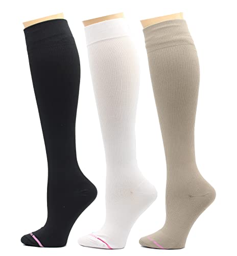 Image of Dr. Motion 3 Pairs Light Summer Bright Fun Graduated Compression Women's Knee-Hi Socks