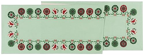 Now Designs 100% Cotton Christmas Table Runner, L72 x W13, Good Tidings