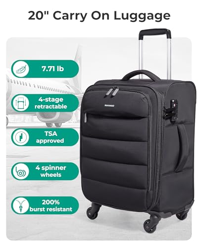 BAGSMART 20 Inch Soft Spinner