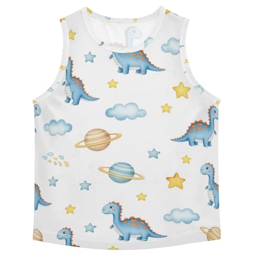 J JOYSAY Dinosaurs Planet Stars Boys Tank Top Sleeveless Muscle Shirts Quick Dry Workout Sport Active Kids T-Shirts 3-15T
