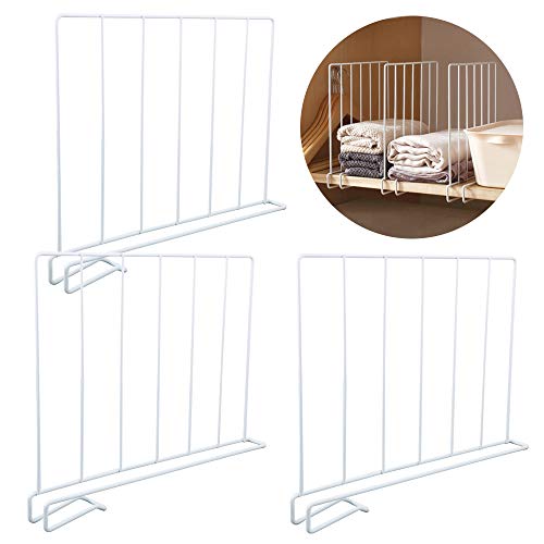VINFUTUR 3pcs Placard Séparateurs étagère, Separateurs d'Armoire en Métal, Gain d'Espace pour la Maison, la Salle de Bain, la Cuisine
