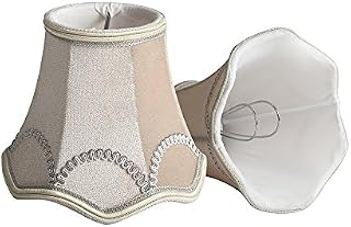 PIANUO Set of 6 Clip On Lamp Shade Kit Little Upright Candle Chandelier Drop Light Lampshade (Dia. of 75 * 130mm, Height of 120mm) (03)