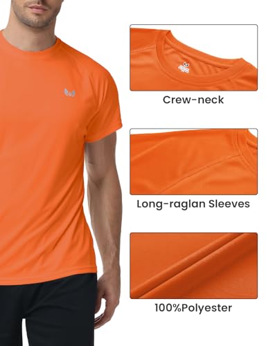 Image of Corna Men's Short Sleeve T-Shirts, Lightweight Men's Workout Shirt, UPF 50+ Sun Protection Athletic Dry Fit Shirts for Men