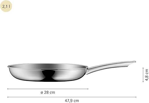 WMF Profi Resist frying pan. 28 cm Cromargan Stainless Steel Induction Lid Casserole Pot 41 x 28.5 x 18 cm