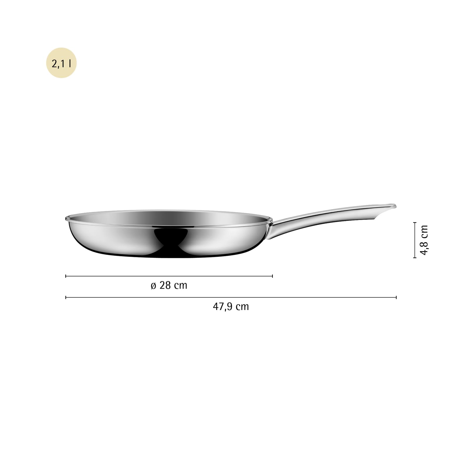 WMF Profi Resist Bratpfanne 28 cm – Edelstahl-Pfanne mit kratzfester Wabenstruktur und Antihaftbeschichtung, induktionsgeeignet, backofen-/spülmaschinenfest, für gesundes Braten auf Allen Herdarten