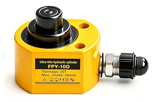 Image of Jooptoolwook 10T Multi-Section Low Profile Hydraulic Ram Jack, 1 inch Stroke Portable Mini Hydraulic Lifting Cylinder for Machinery, Bridge & Construction Industry