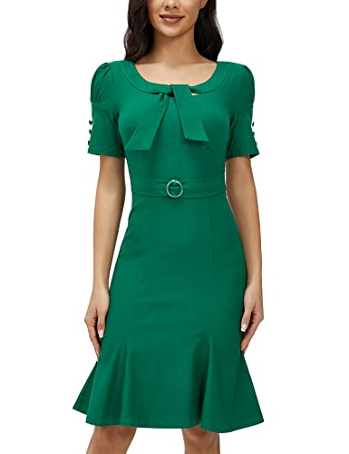 Muxxn Lady Pinup 1960S Style Empire Waist Long Semi Formal Pencil Dress (Green Xl) #TOP20