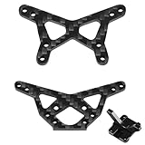 WEFEINO Carbon Fiber Front & Rear Shock Tower Mount Upgrade Parts for 1/16 Losi Mini-B RC Car Buggy (Front & Rear Shock Tower)