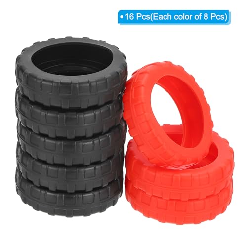 PATIKIL Luggage Wheels Cover, 16pcs Mute Silicone Luggage Suitcase Wheel Protector Covers Shock-proof for 1.97"-2.76" Spinner Wheels Luggage Sets, Red/Black3