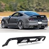 AUTRAGO Rear Diffuser for 2015-2017 Ford Mustang GT350 GT500 Style Dual/Quad Exhaust, Matt Black