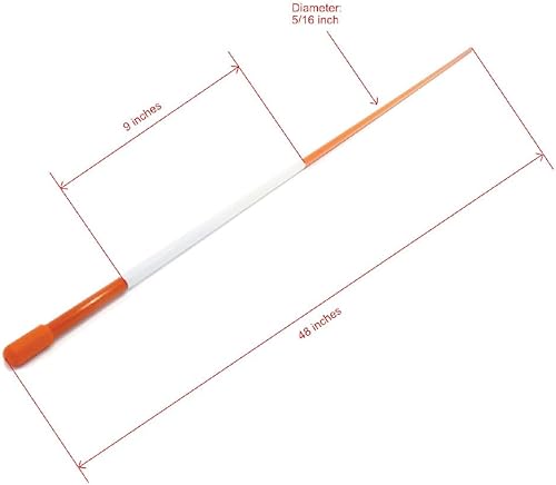 Miniatura 2 de Estacas de nieve, marcador de entrada, estacas de arado, estacas de fibra de vidrio naranja de 5/16 pulgadas de grosor x 48 pulgadas, paquete de 25