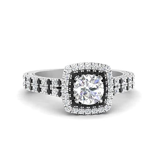 Image of 55Carat Choose Your Gemstone Double Band Square Halo Diamond CZ Ring 925 Sterling Silver Round Shape Halo Engagement Rings Everyday Jewelry Wedding Jewelry Handmade Gifts for Wife US Size 4 to 12
