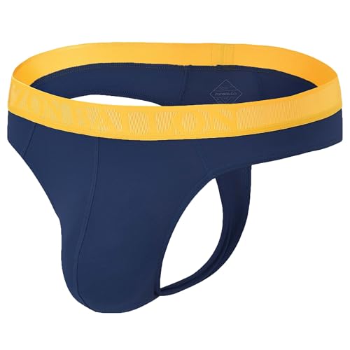 Mens Sexy Thong Underwear Tagless Bulge Enhancing Pouch Wide Waistband G-Strings T-Back Thong for Men