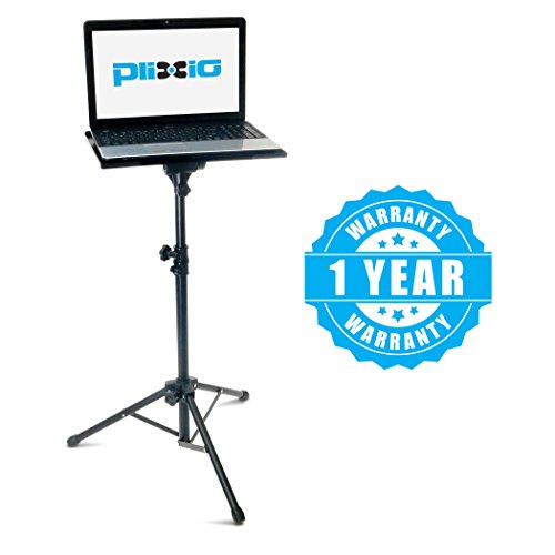 Plixio Adjustable Laptop Projector Stand - Portable Podium Tripod Mount, DJ Mixer Stand Up Desk Computer Stand Tray and Holder (27" to 48") - Thumbnail 3