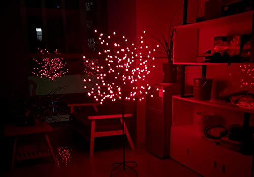 NIGMA Large 5ft Pre-Lit Light up 200 Berry LED Berry Blossom Tree Christmas Xmas 1.5m (Red), 152 cm - Image 2