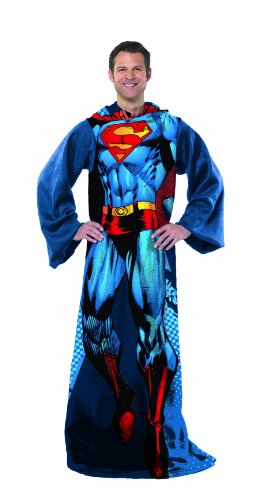 Superman Comfy Throw - DC Comics Fleece Blanket Sleeves