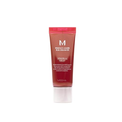 MISSHA - M Perfect Cover BB Cream EX SPF42 PA+++ 20 ml, Tono No.27 | Cobertura Perfecta | Protección Solar SPF 42 PA+++ | Piel Radiante y Uniforme, 1 g