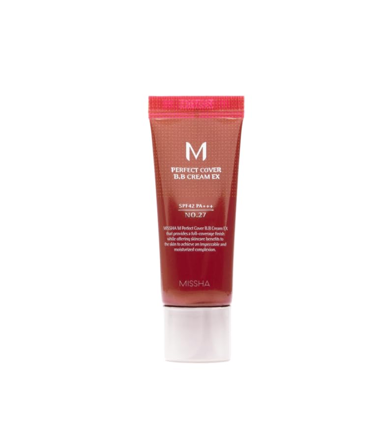 MISSHA - M Perfect Cover BB Cream EX SPF42 PA+++ 20 ml, Tono No.27 | Cobertura Perfecta | Protección Solar SPF 42 PA+++ | Piel Radiante y Uniforme, 1 g