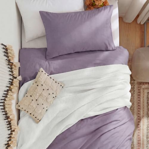 Image of Bedsure Prewashed Twin Duvet Cover, Cotton-Like Bedding Set, Dusty Purple | Ultra Soft, Relaxed Texture, Twin XL Breathable Comfort, Hidden Zipper, 8 Corner Ties, Easy Care, Year-Round Use