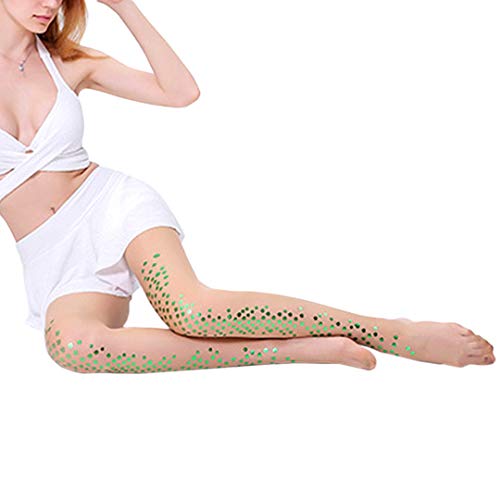 Image of Erinaco Women's Flower Pattern Sheer Footed Pantyhose Control Top Tights Stockings with Reinforced Toes