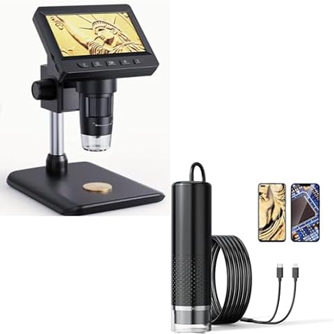 Microscope-Aopick LCD Digital Microscope 500X, 1080P Coin Magnifier for Error Handheld Digital Microscope Camera Cover