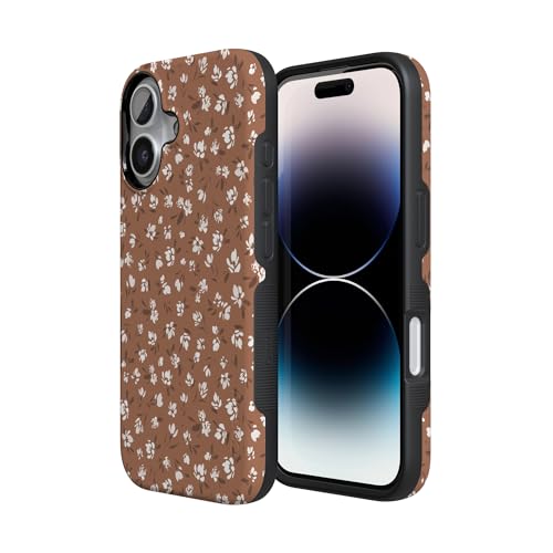 Coque iPhone 17 Casely Prairie moka fleurie compatible MagSafe