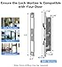 Anweller Sliding Glass Door Lock, Smart Fingerprint Code Keypad RFID Remote App Electronic Digital Biometric Safety Patio Door Double Hook Mortise Lock Set with Handle - 2885 Mortise (Standard)