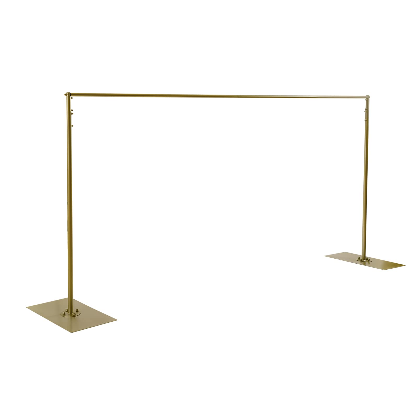 Gold Wedding Backdrop Stand, 10 x 10FT Professional Background Stand for Wedding Parties Photography, Party, Event - Height Adjustable Square Pipe and Drape Backdrop Kit with Telescopic Rod, US STOCK