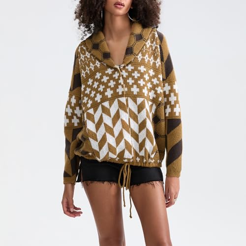 Women Contrasting Color Knit Cardigan Long Sleeve Button Down Oversized Cardigan Trendy Open Front Sweater2