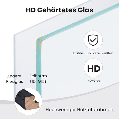 Feihorrm Bilderrahmen, A1 Fotorahmen aus Eiche, Mit gehärtetem Glas, Für 59,4x84 cm-Fotos ohne Passepartout oder 41x58… – Ansicht 6