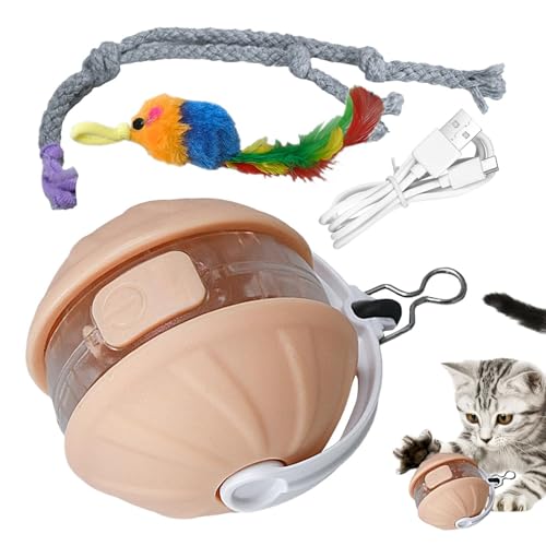 動く猫のおもちゃ、猫のおもちゃボール - 充電式自動猫ボールおもちゃ,2スピードモードインタラクティブおもちゃ屋内ローリングキャットボール、子猫猫用ペットエクササイズおもちゃ