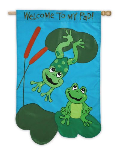 Drapeau Welcome to My Pad Evergreen de taille standard pour égayer une entrée de maison