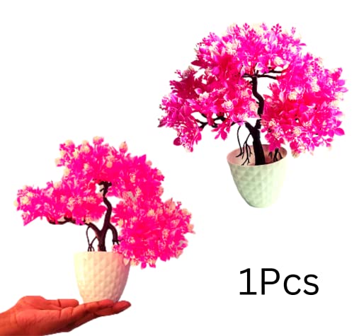 Image of Artificial Flowers for Decoration with Pot Combo of 1PCs Plastic Tree Forest Bonsai Plant with Pot for Home Decoration Office Table Greenery Room Home Decor Plants ( Decoration Items for Home ) (S G P)