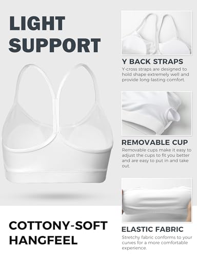 Image of Buauty Sports Bra for Women, Y Back Bralette, Light Support Workout Backless Bra with Removable Pads for Gym Yoga Pilates