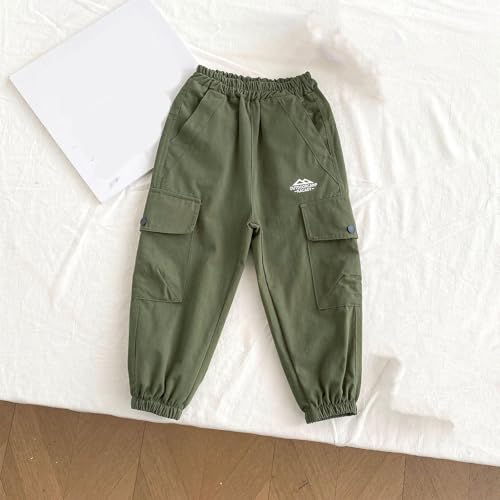 Boys and Kids Boys Cotton Sweatpants Elastic Waist Cargo Pants Stylish Casual Running Athletic Joggers for 2-12 Years2